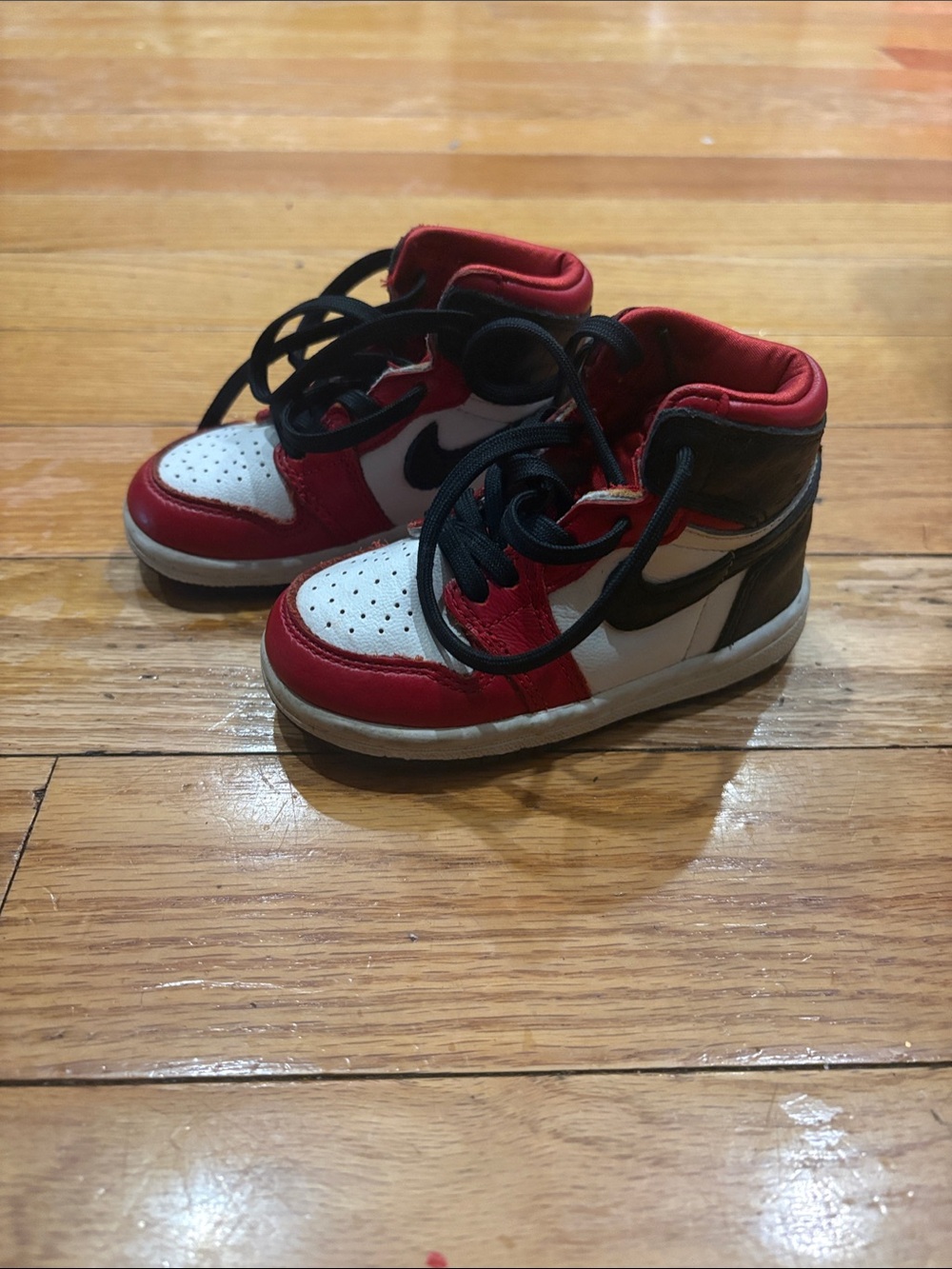 Jordan Kids Black, Red & White High-Top Sneakers